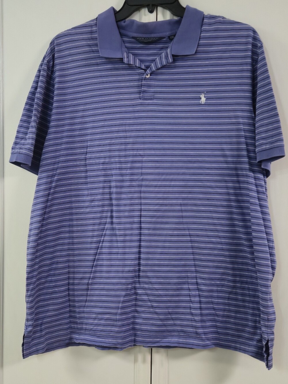 Mens XXL Ralph Lauren Menâs Lavender & White Striped Polo